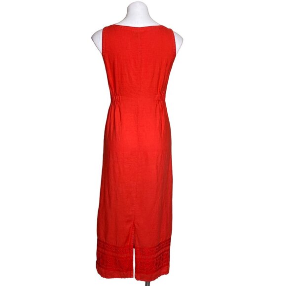 Johnny Was Orange Linen 2-Piece Dress & Jacket Set With Embroidered Details Sz S - Picture 10 of 16